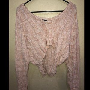 Pink Long Sleeve Cropped Sweater
